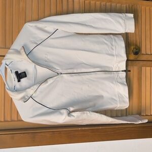 BCBG Max Azria Brand White Athletic Jacket With Zipper-Size Medium-NWOT